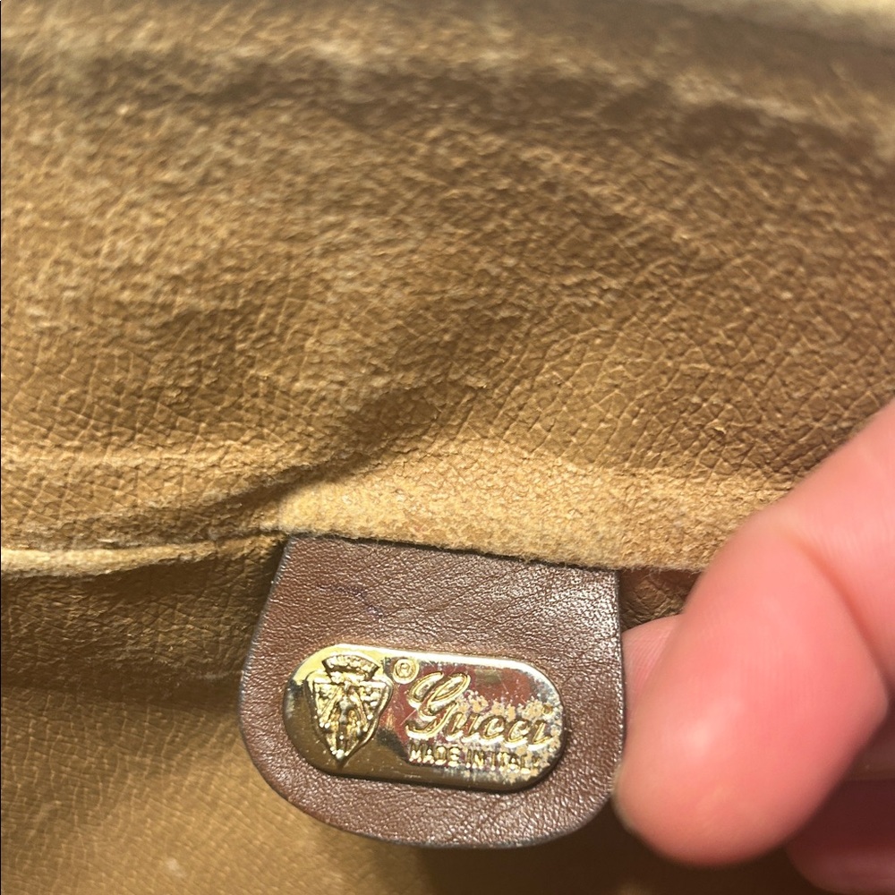 Gucci Tan and Brown Monogram Crossbody Bag - Picture 4 of 9